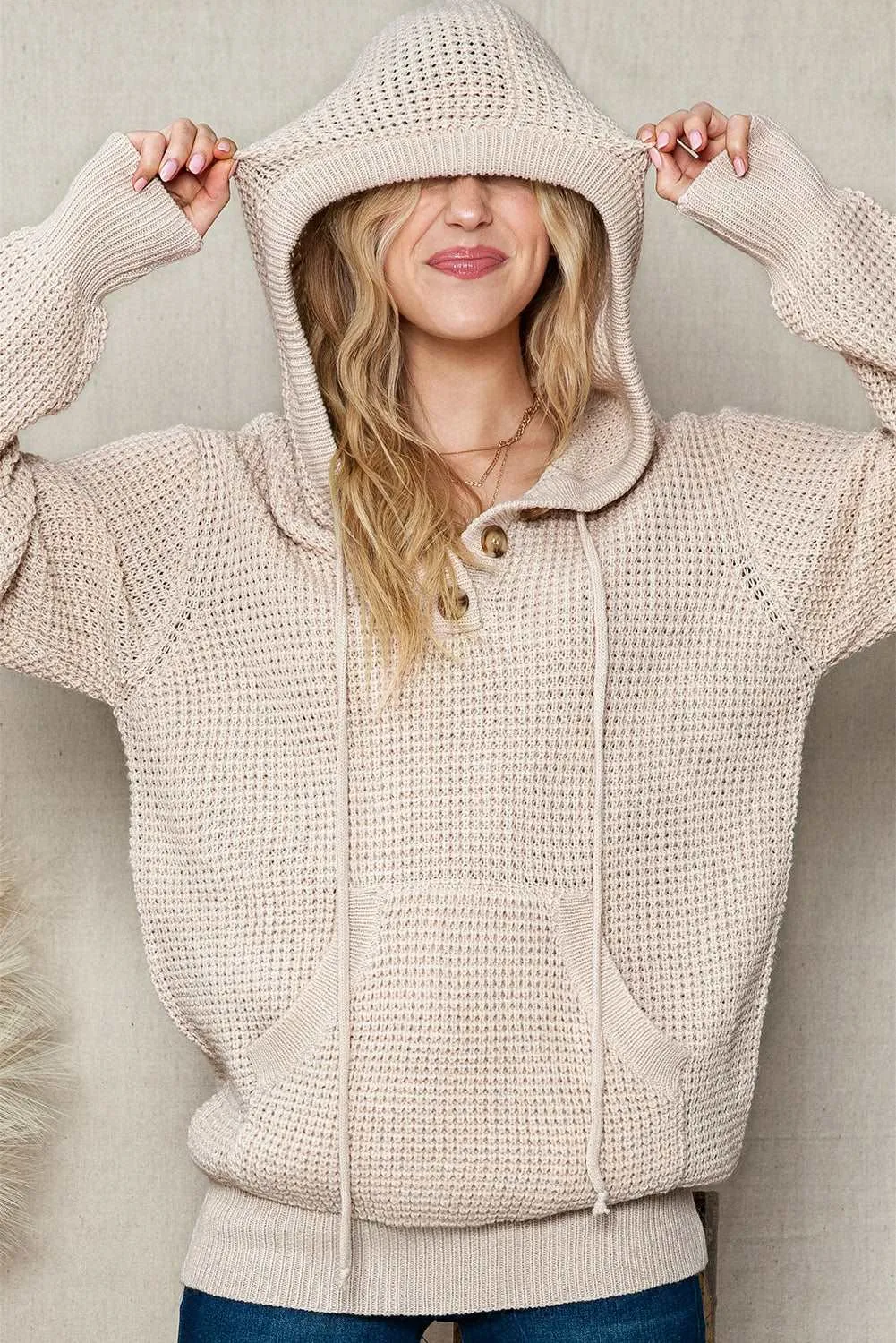 🔥 Buttons Pocket Cable Knit Hooded Sweater: For When You Want to Look Like You Have Your Life Together... But You're Just Faking It 🔥