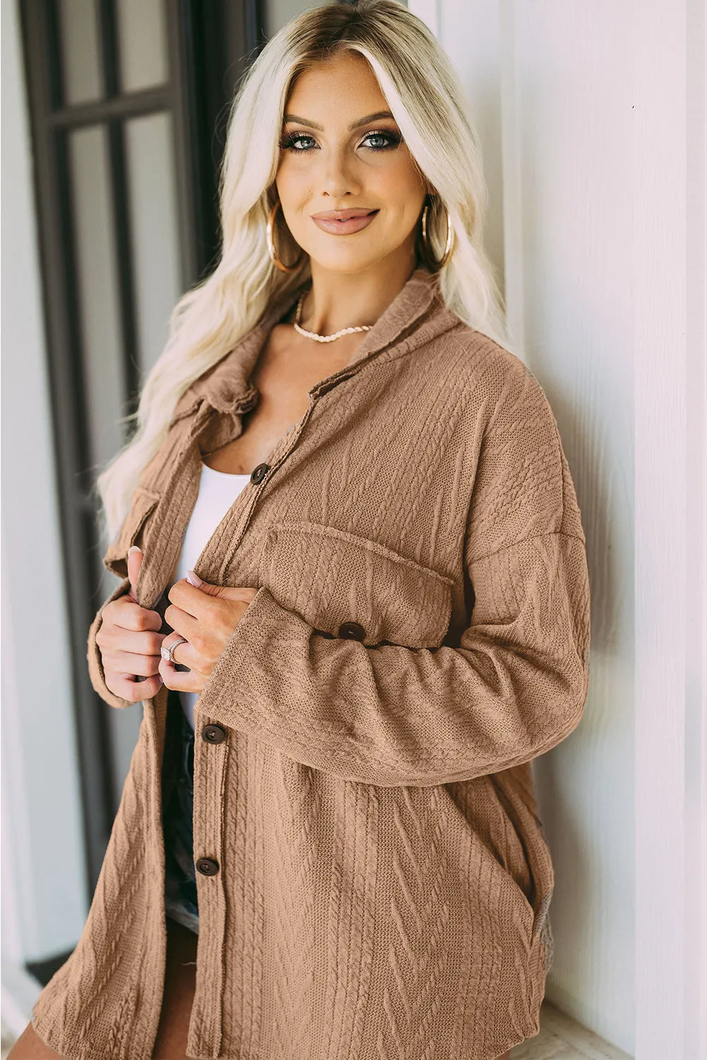 🔥 Casual Textured Button Front Oversized Knit Jacket: For When You Want to Look Like a Boss, but Feel Like You’re Still Figuring Out Your Life 🔥