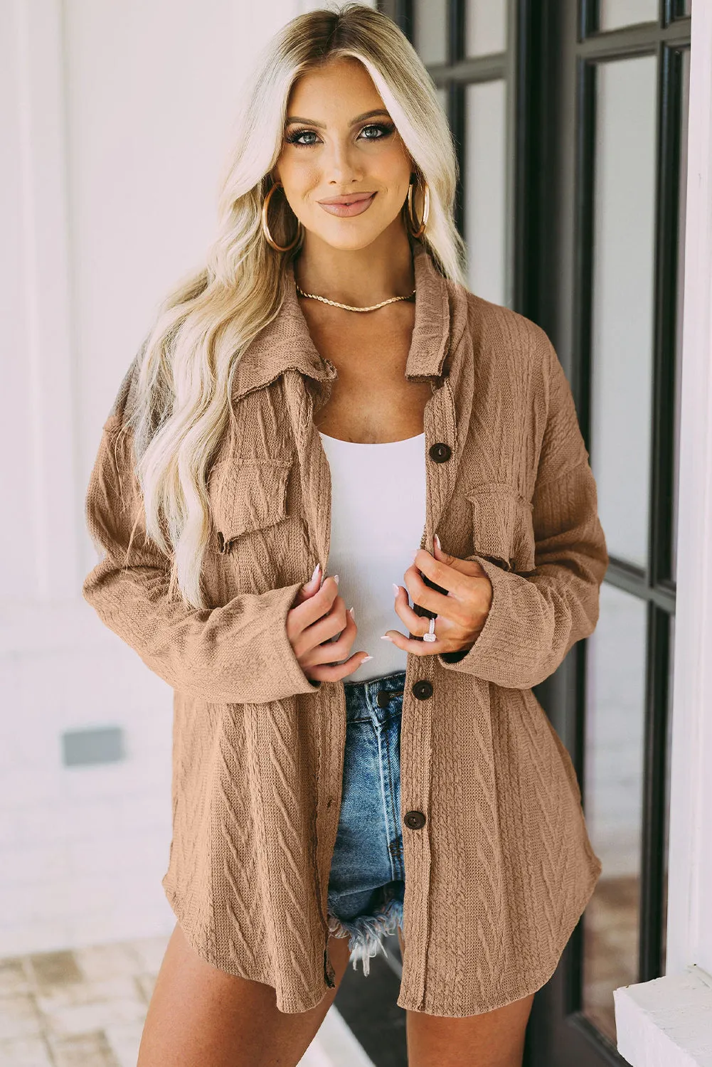 🔥 Casual Textured Button Front Oversized Knit Jacket: For When You Want to Look Like a Boss, but Feel Like You’re Still Figuring Out Your Life 🔥