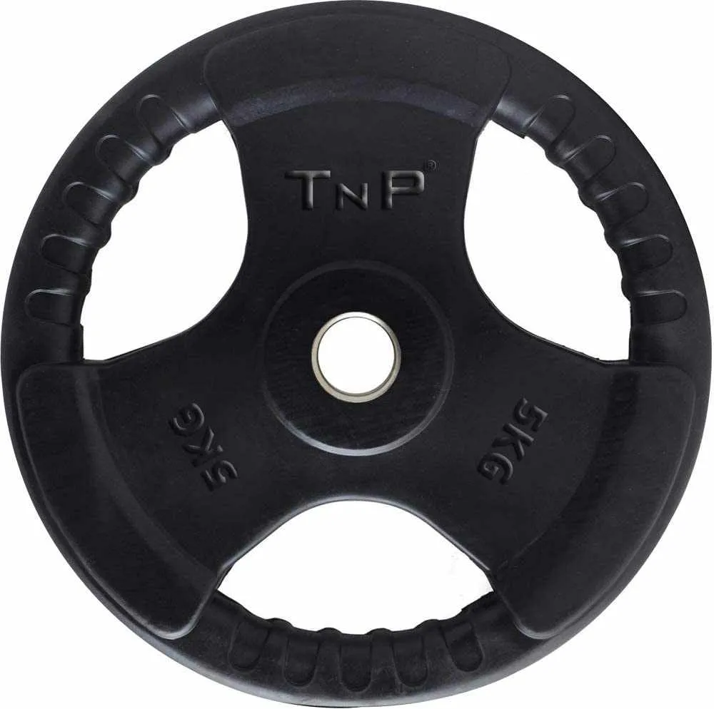 1" Standard Tri-Grip Rubber Weight Plates 2.5Kg - 25Kg Single Plates