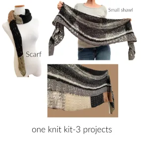 AJour, a 3 in one shawl kit