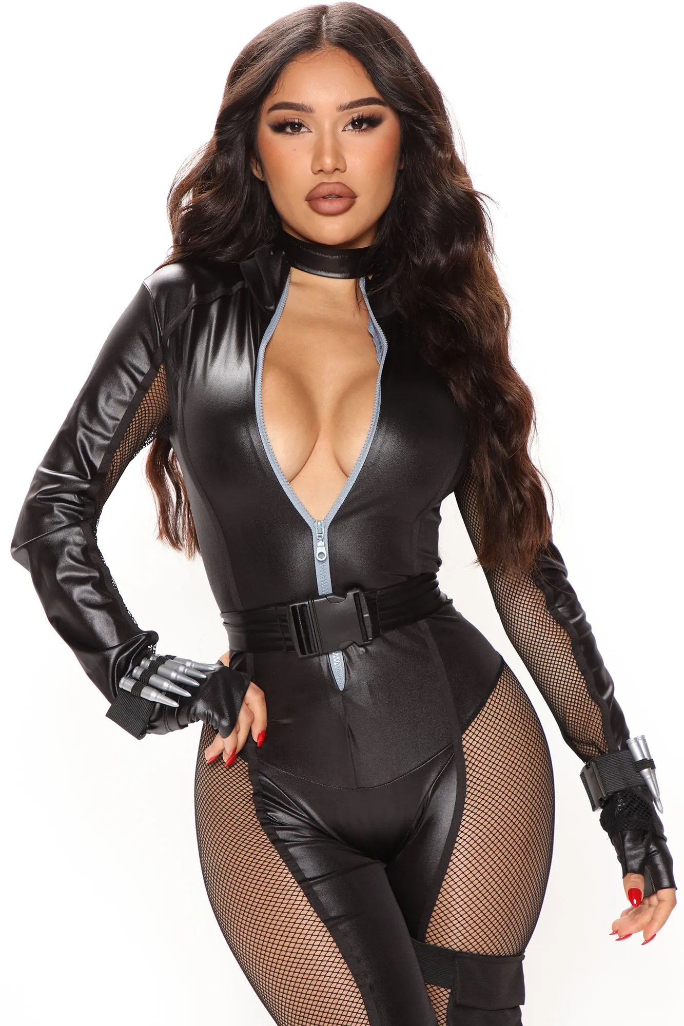 Alluring Assassin 5 Piece Costume Set - Black