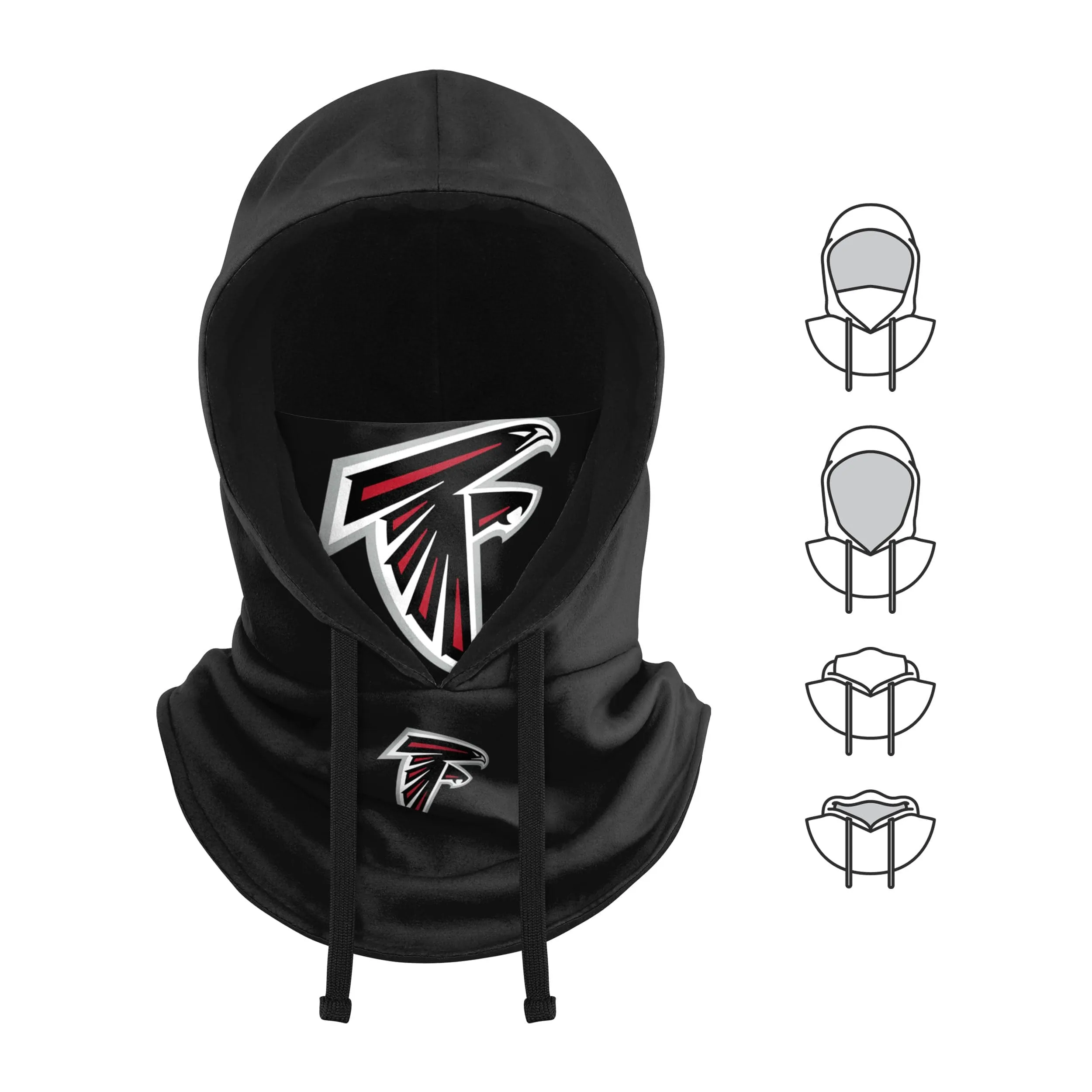 Atlanta Falcons NFL Black Drawstring Hooded Gaiter