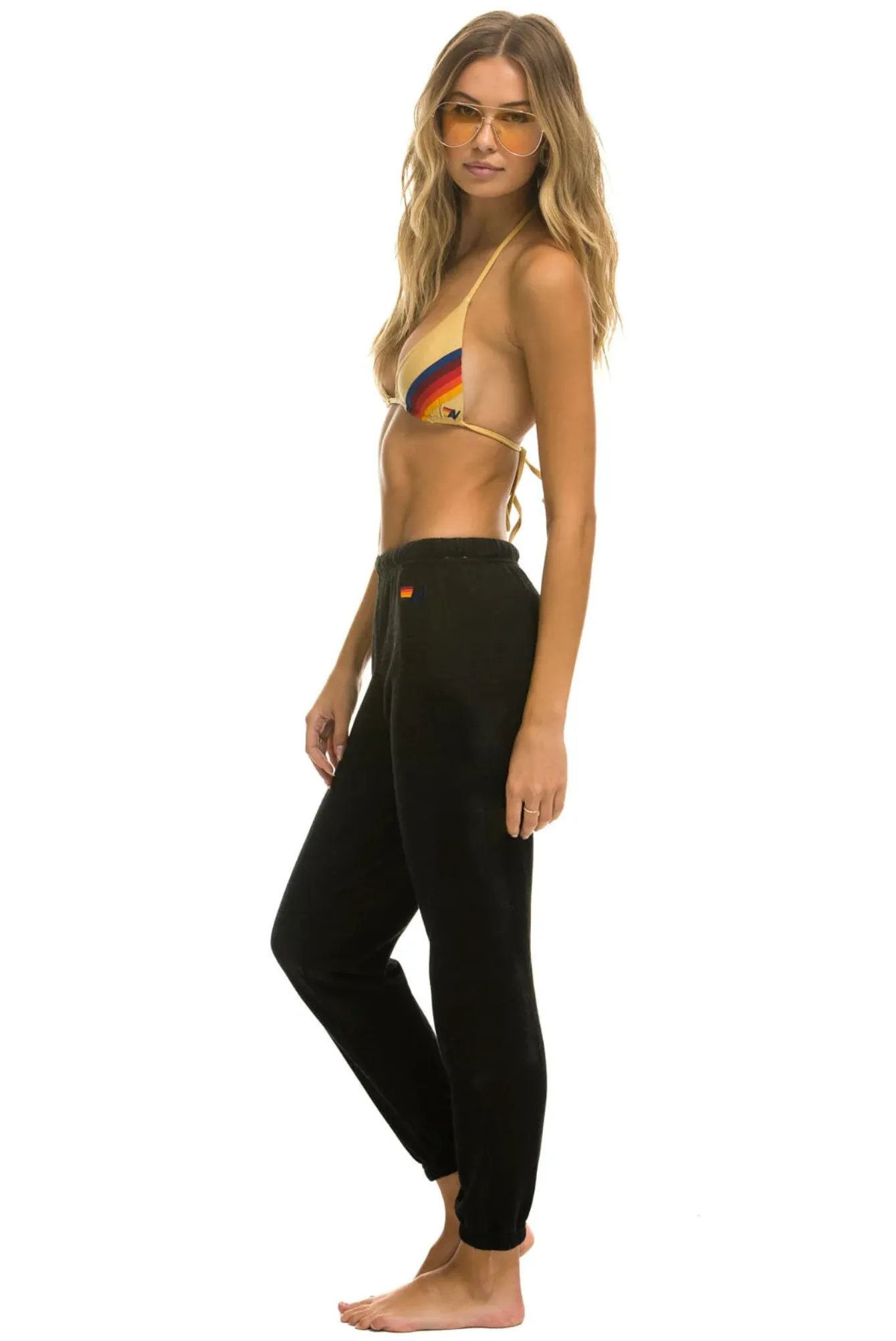 AVIATOR NATION LOGO SWEATPANTS - BLACK