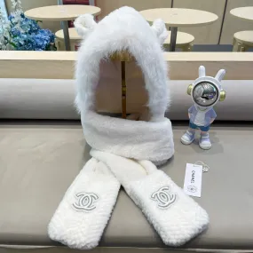 BALACLAVA HAT IN WHITE FLEECE 422223