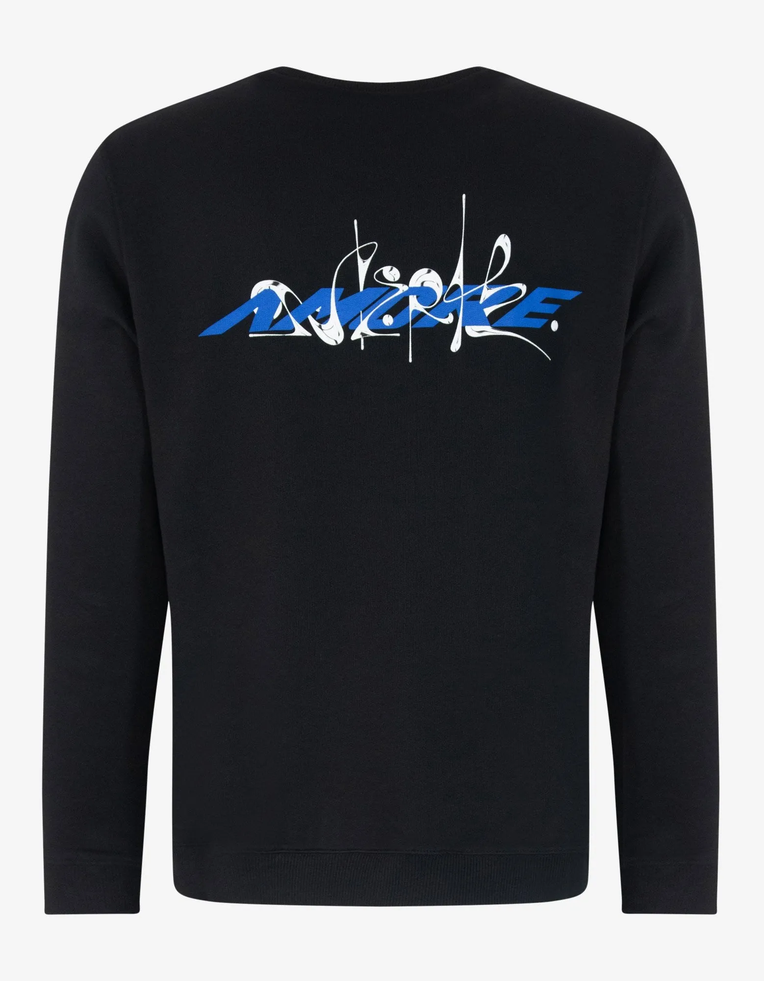 Black Calligraphic Logo Print Sweatshirt -