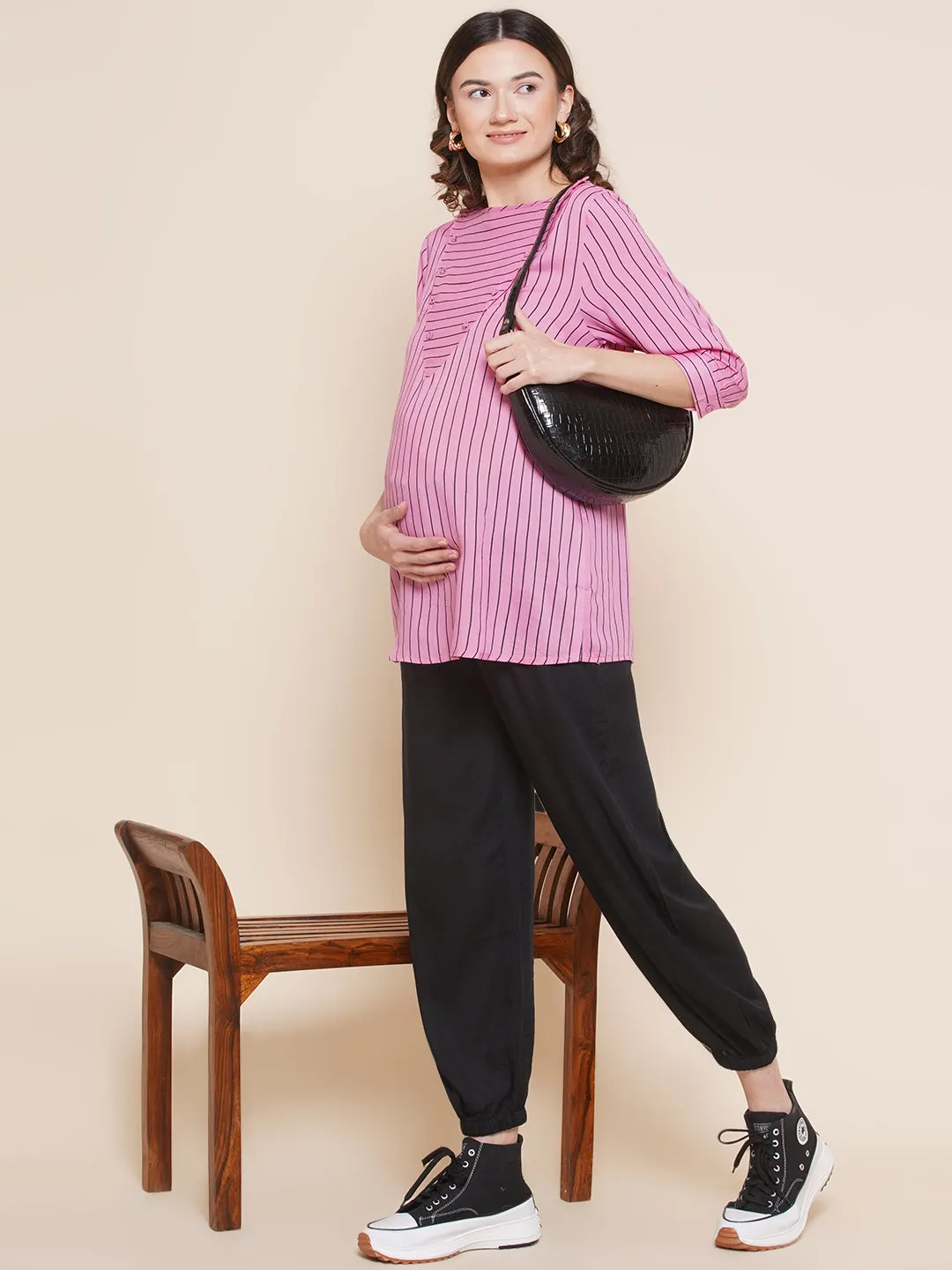 Black Maternity and Nursing Loungewear