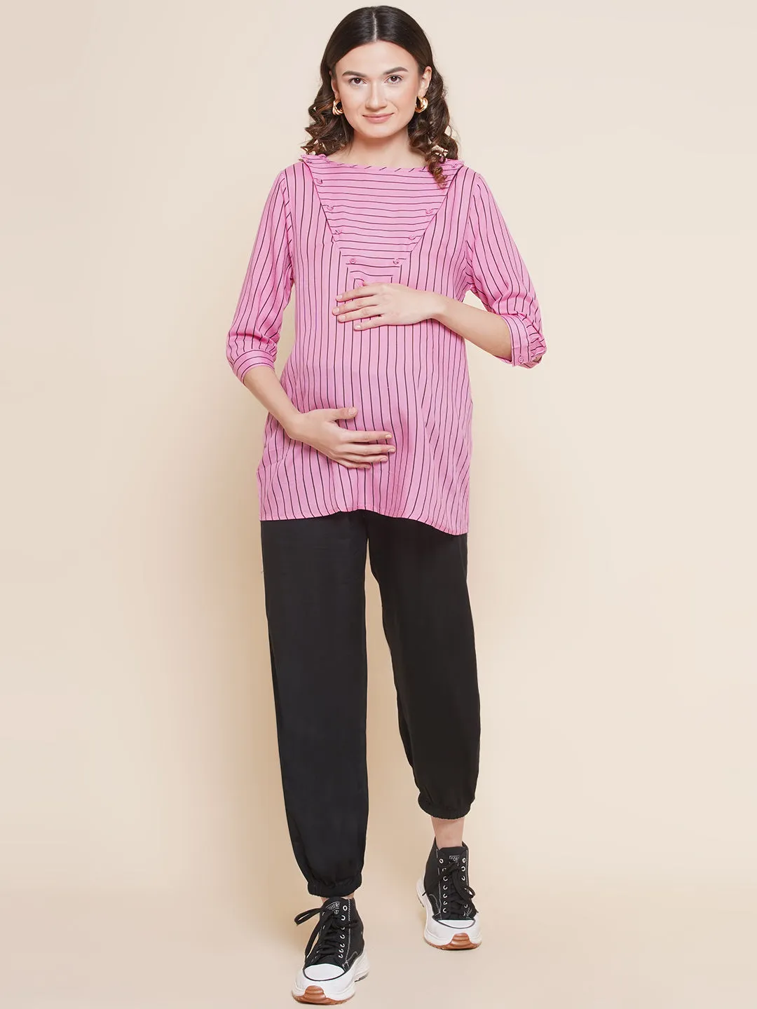 Black Maternity and Nursing Loungewear