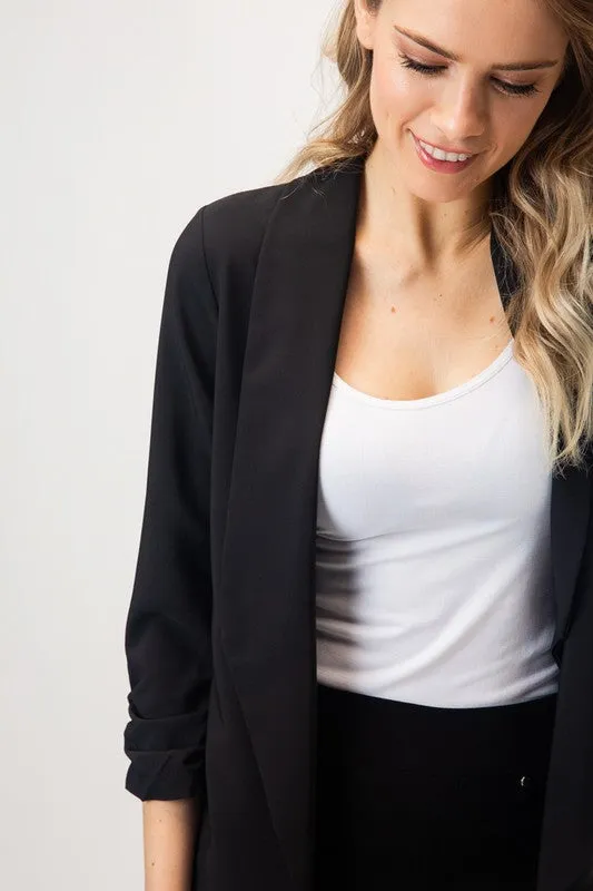 Black Open Blazer