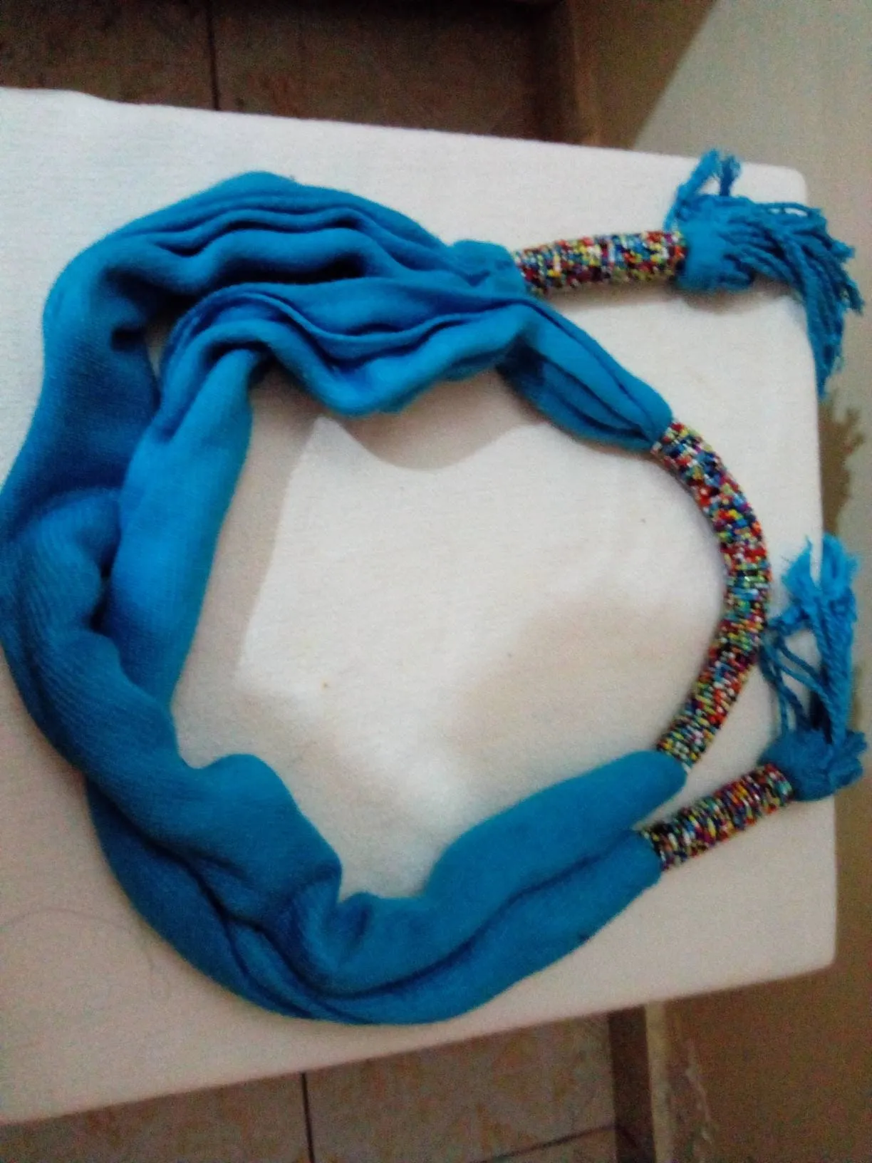 Blue African beaded handmade decorations scarf/belt with free shipping world wide