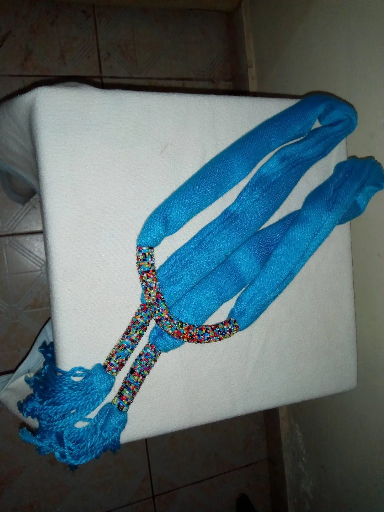 Blue African beaded handmade decorations scarf/belt with free shipping world wide