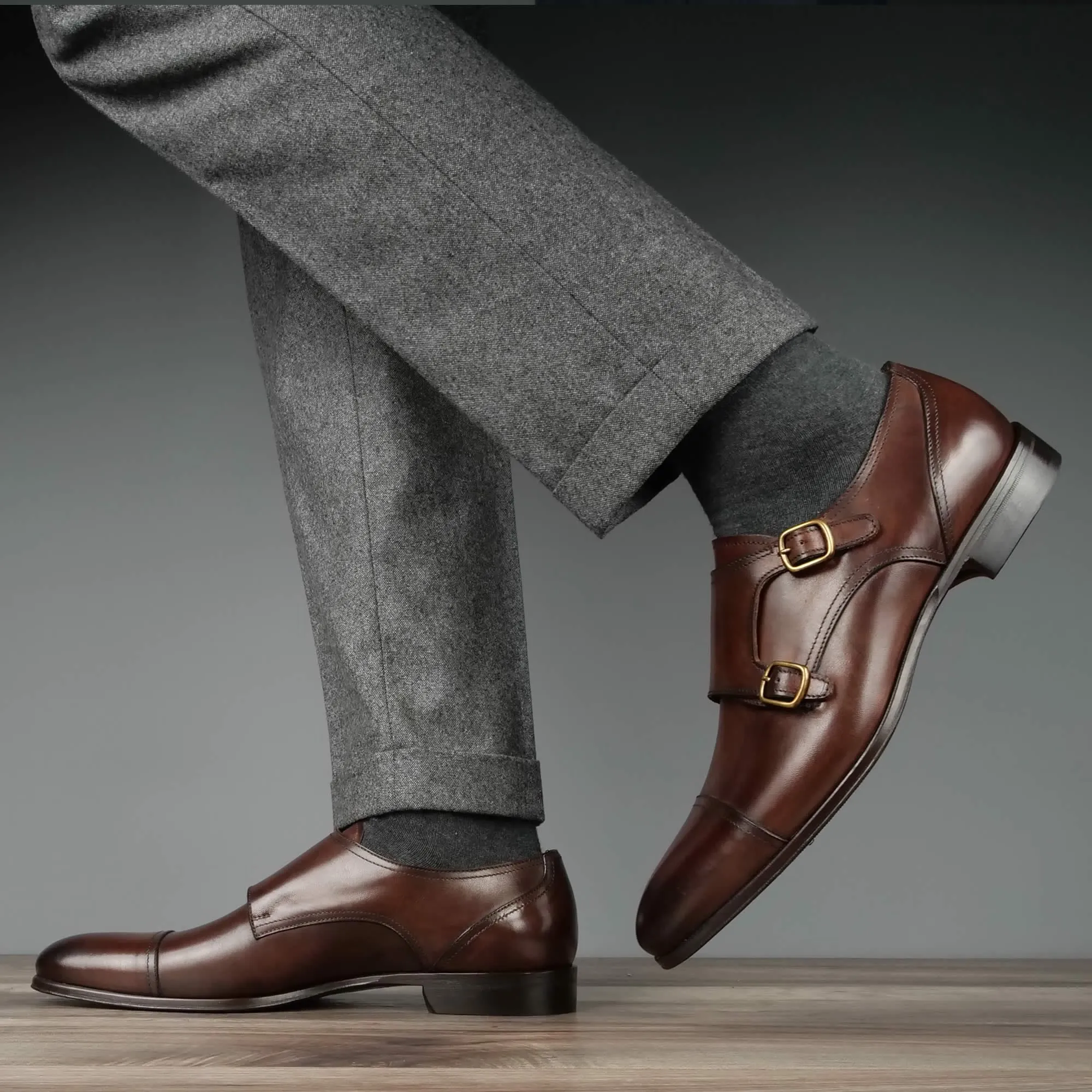 Bourne Monk Strap Brown