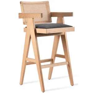 Cane Bar Stools PierreJ Rattan Bar Stools Natural