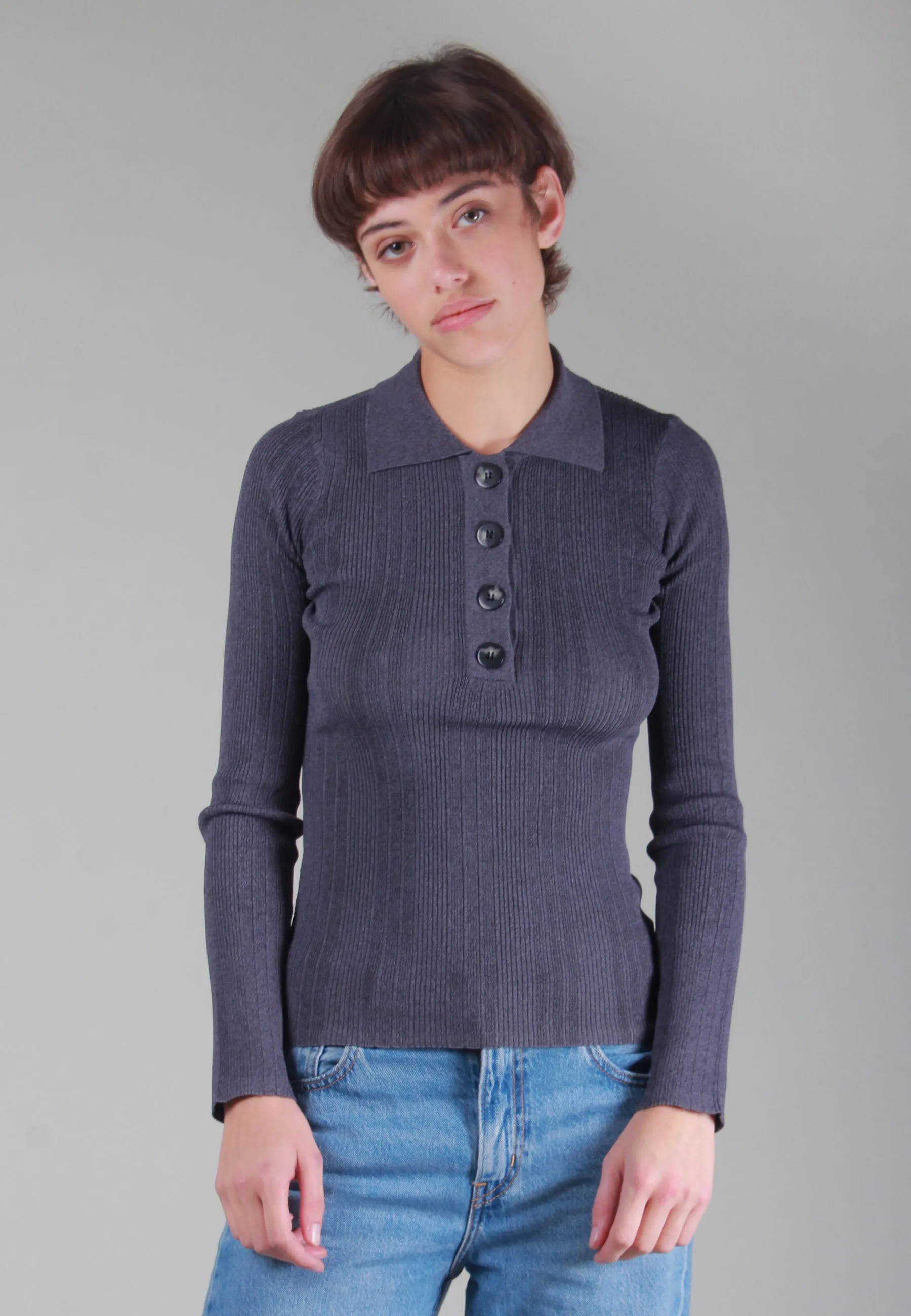 Chelsea Long Sleeve Polo - slate