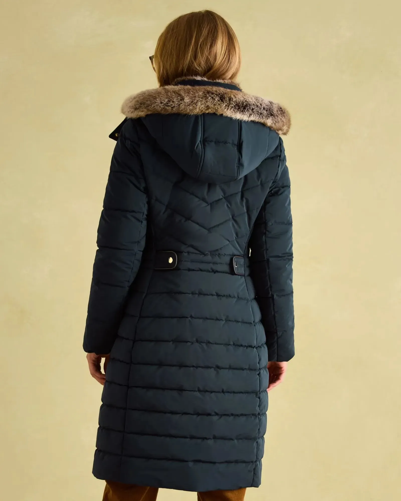 Cherington Navy Showerproof Longline Padded Coat