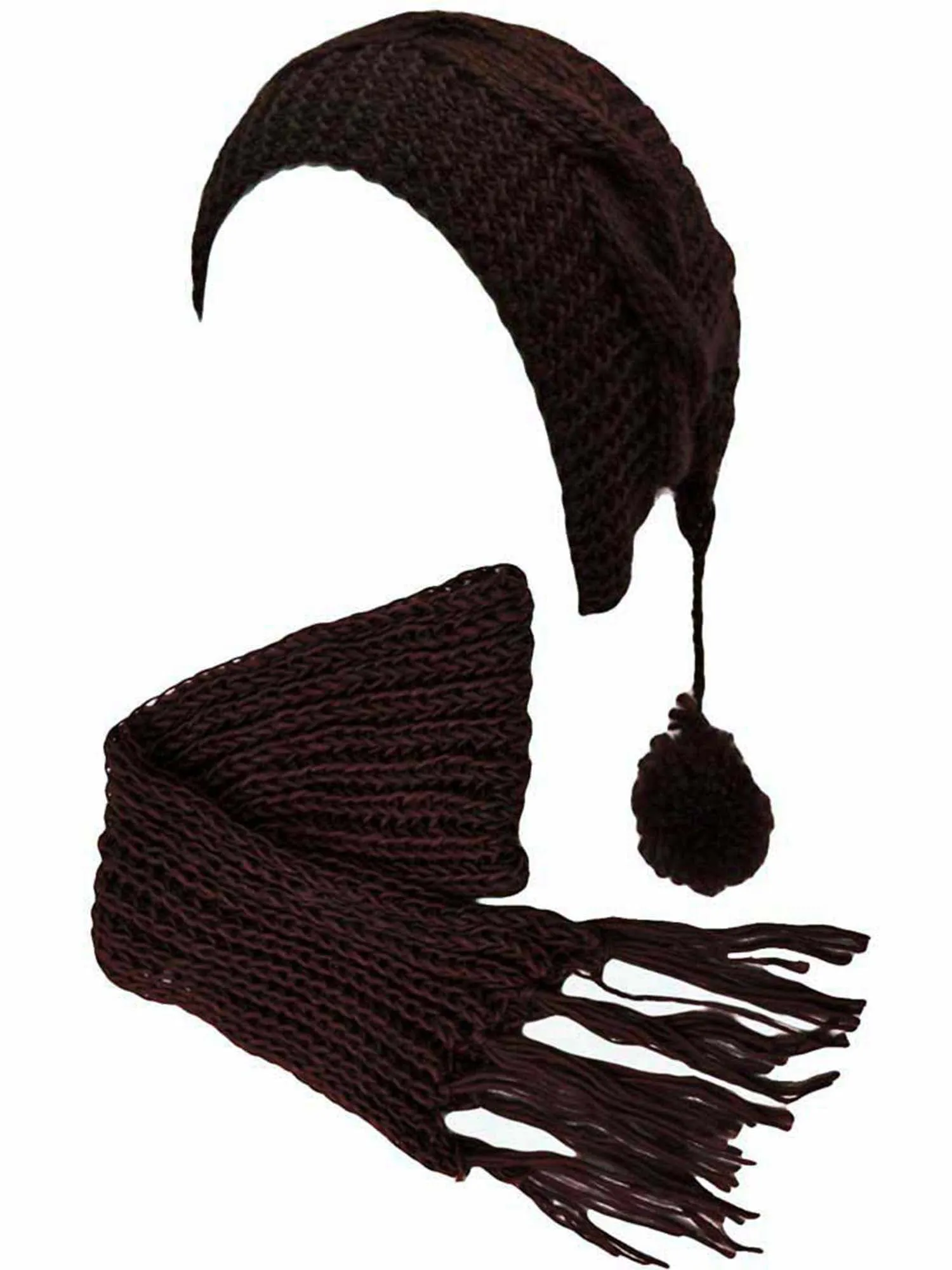 Chunky Knit Pom Pom Ponytail Winter Hat & Scarf Set