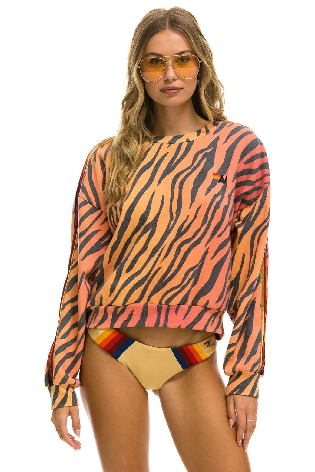 CLASSIC RELAXED FIT CREW SWEATSHIRT - TIGER