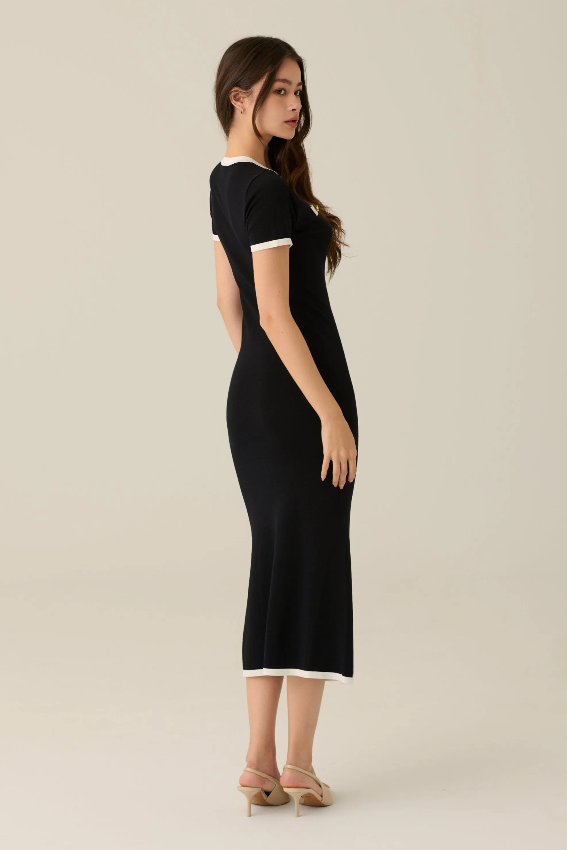 Coco midi knit dress in black