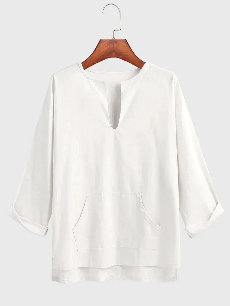 Cotton Style Three Quarter Sleeves Shirt