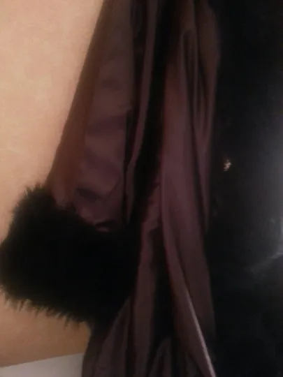 Custom Order Black Velvet & Brown Satin & Faux Fur Reversible Gatsby Inspired Cocoon Maxi Coat