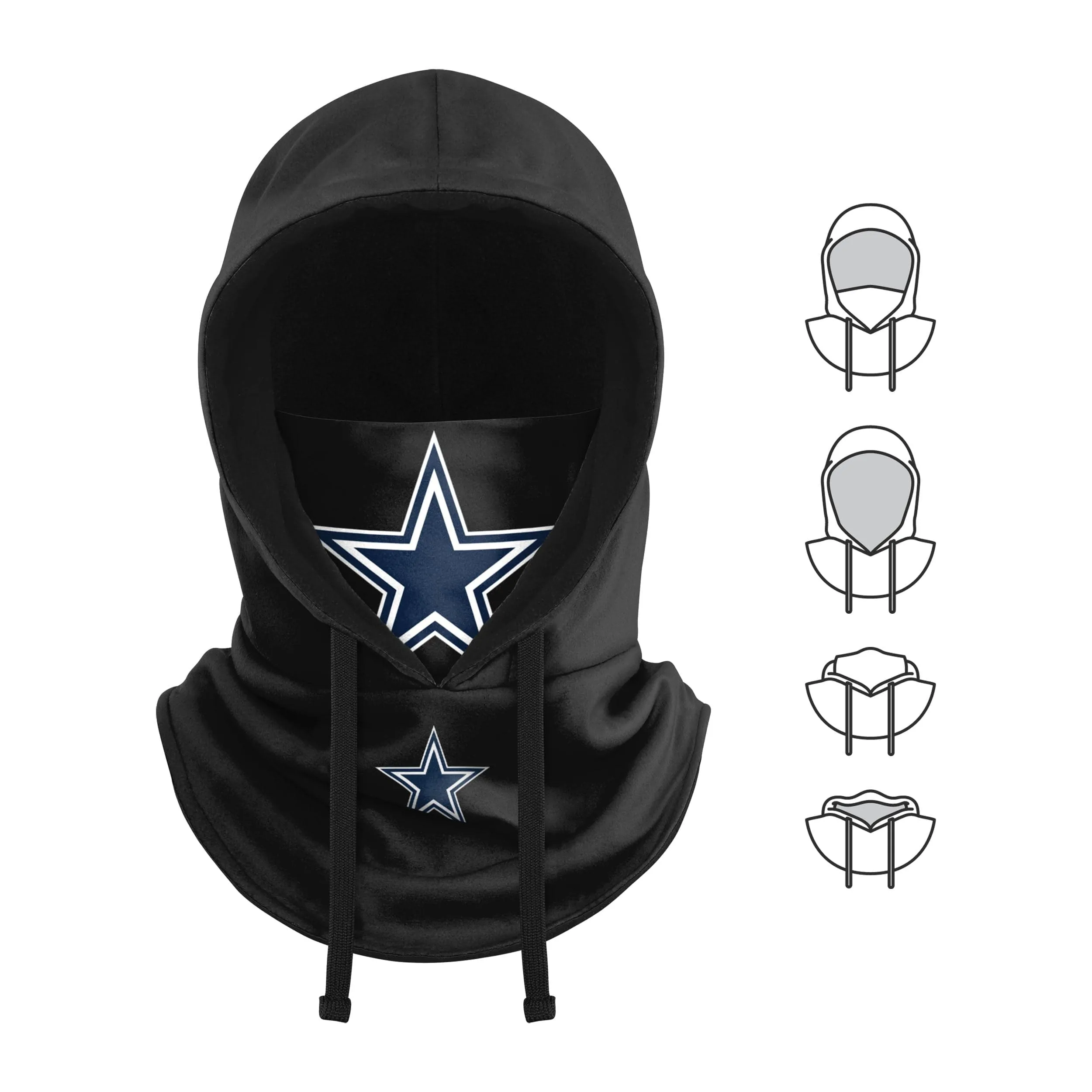 Dallas Cowboys NFL Black Drawstring Hooded Gaiter