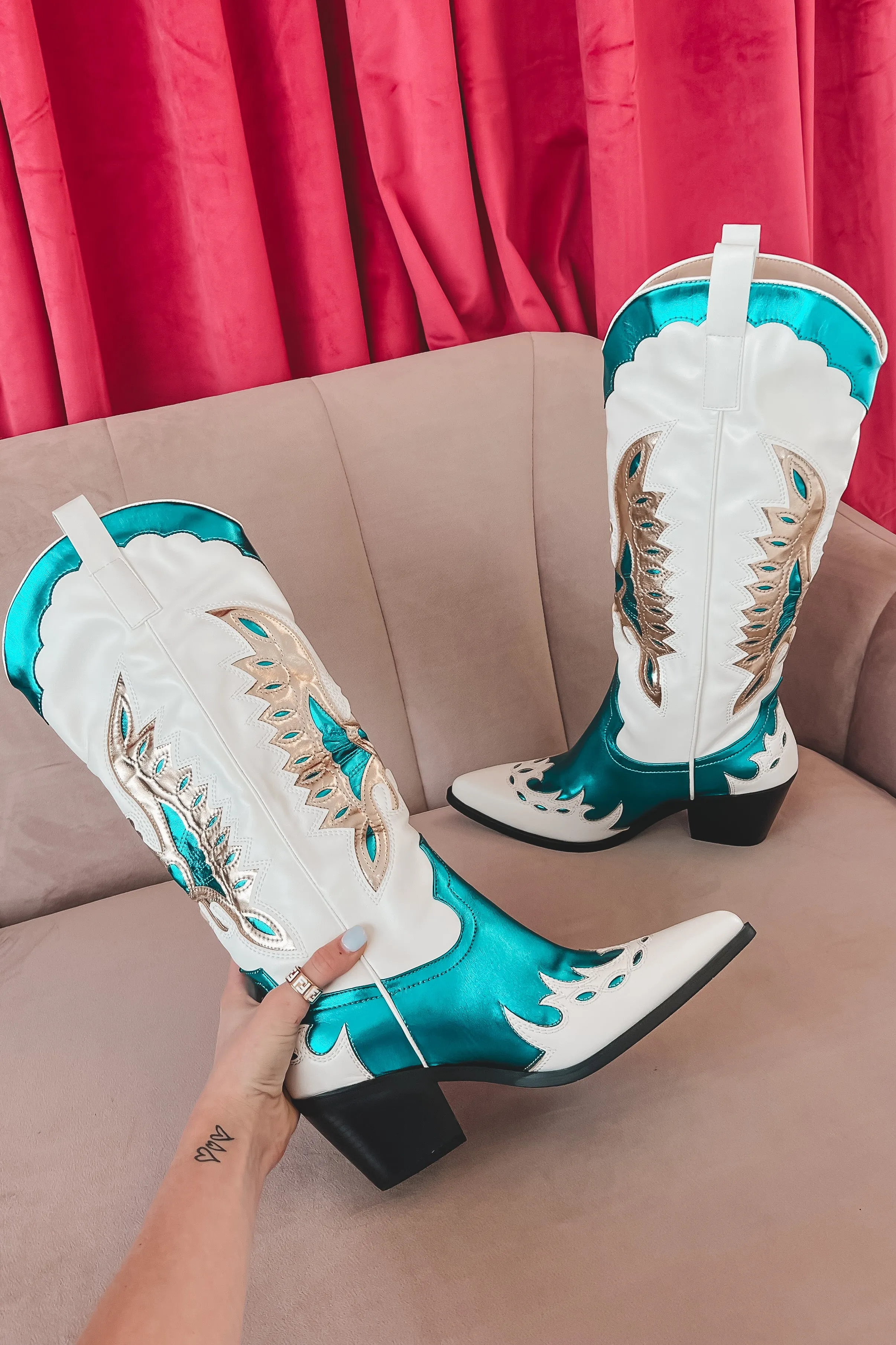 DEAL My Time To Shine Metallic Western Boots