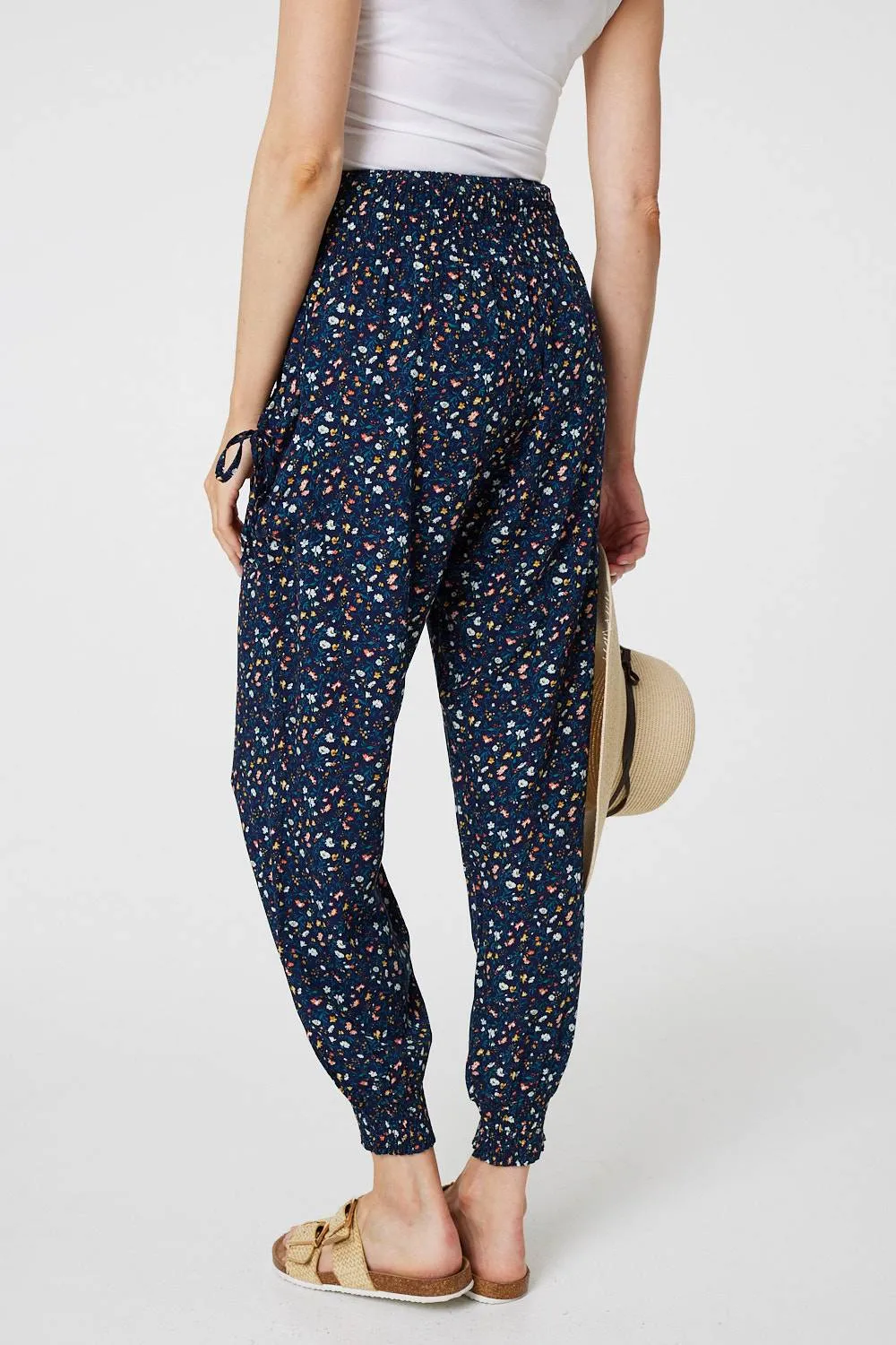 Ditsy Floral High Waist Harem Pants