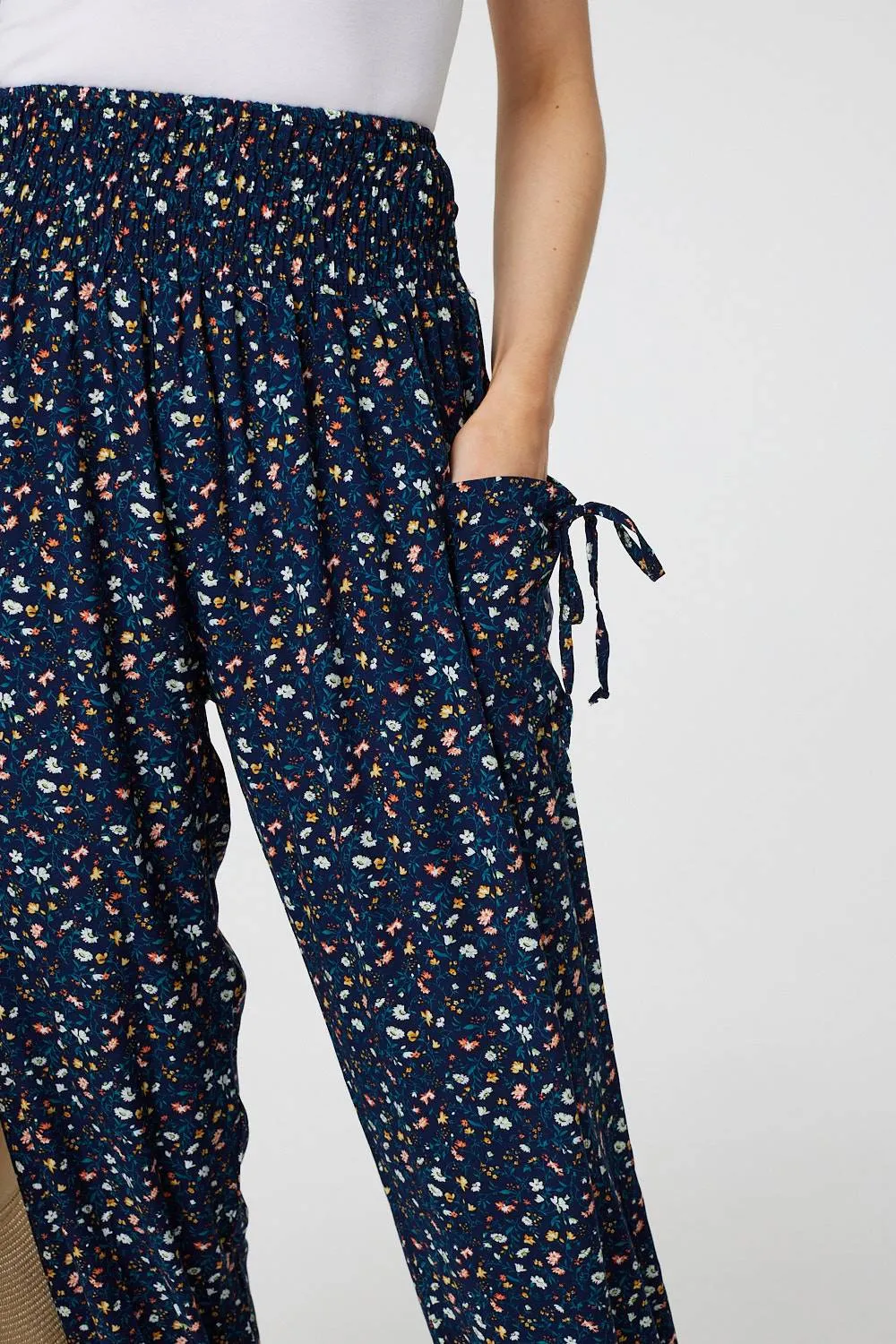 Ditsy Floral High Waist Harem Pants