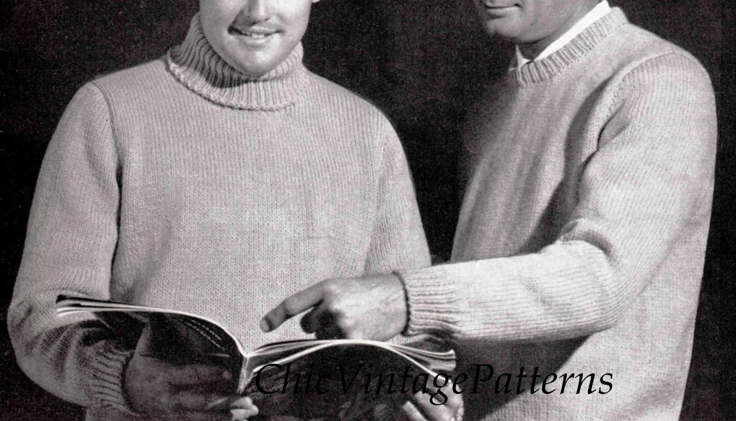 Easy Men's Sweater Knitting Pattern, Polo, Crew or V Neck, Instant Download