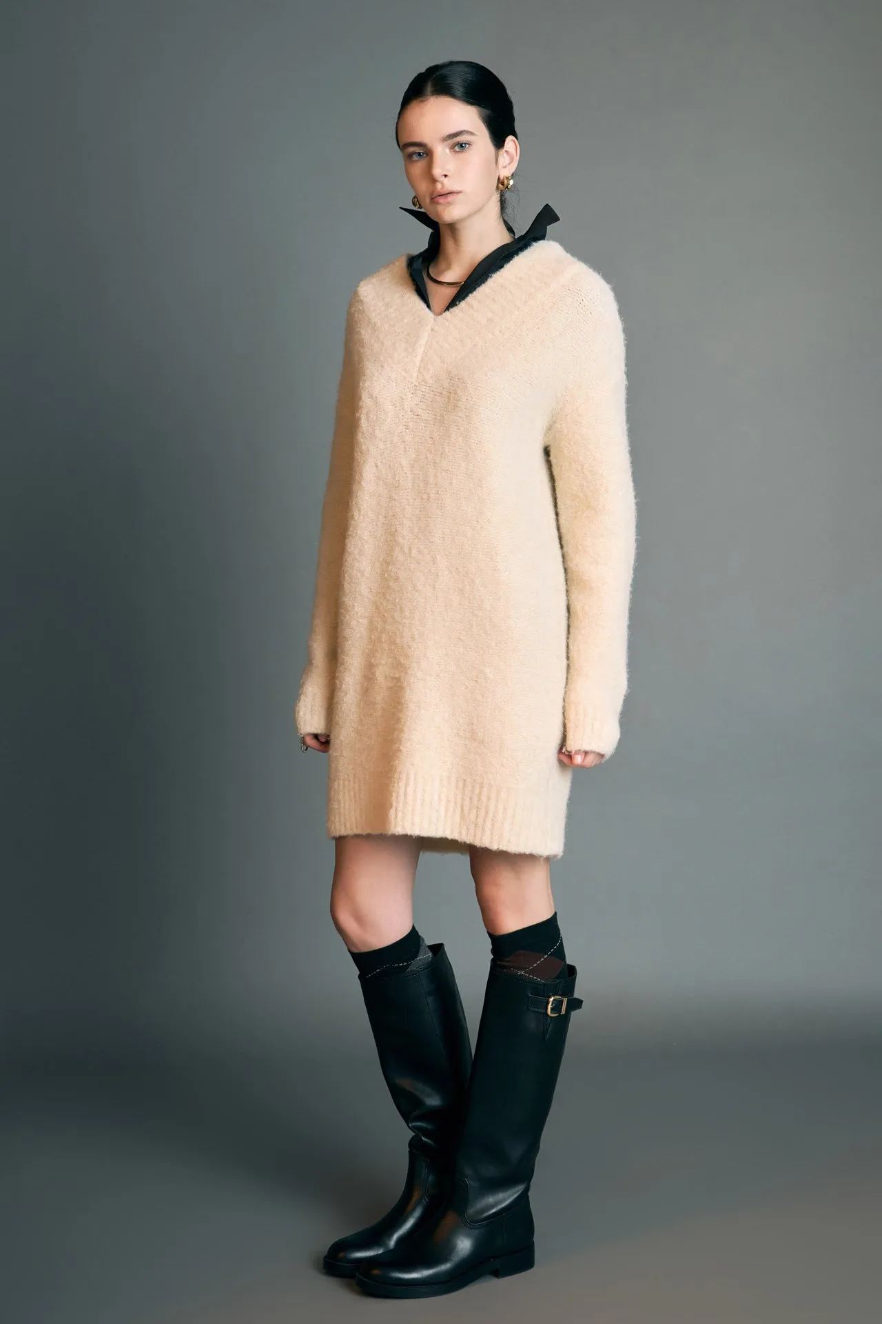 English Factory - V Neck Knit Dress