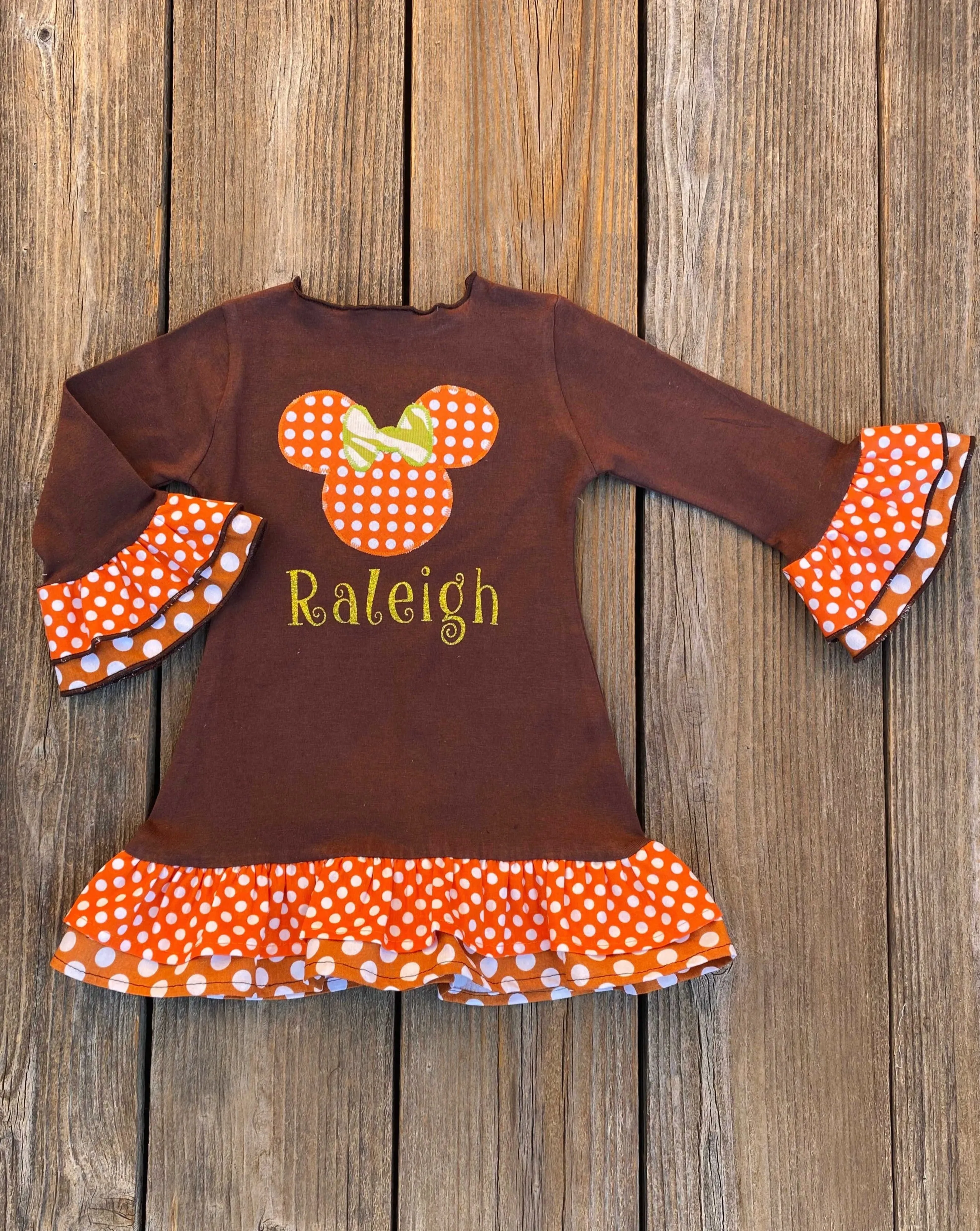 Fall Minnie Mouse Personalized Dress