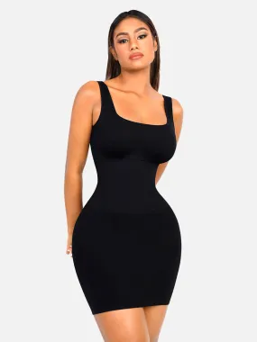 FeelinGirl Square-neck Mini Bodycon Built-in Shaper Womenswear Comfortable Dress