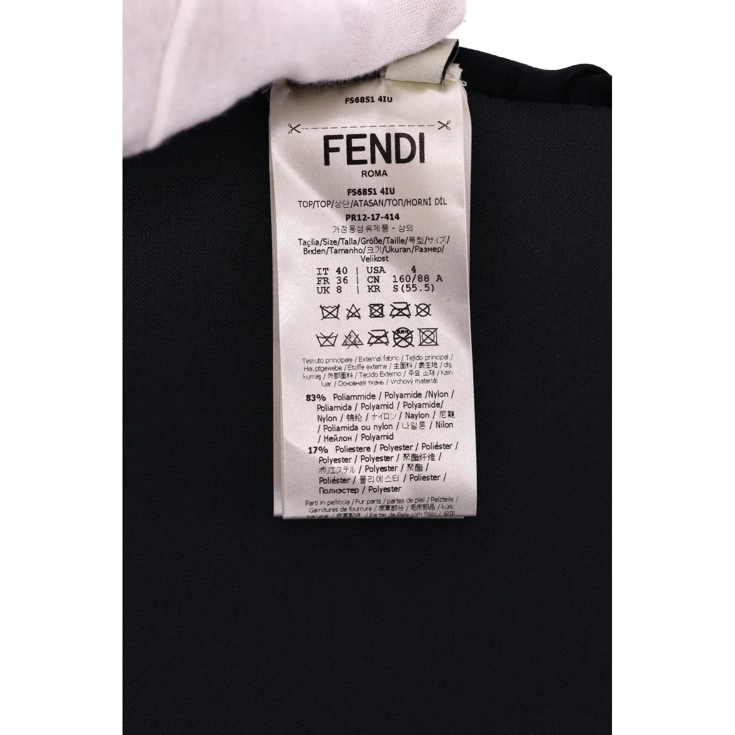 Fendi Karl Lagerfeld Embroidered Laminated Sweatshirt. Size 40IT