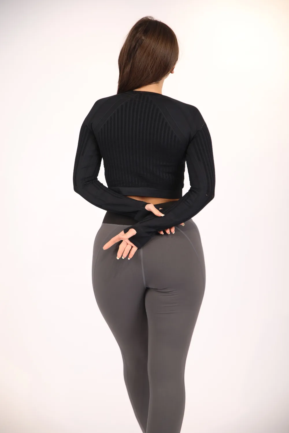 Fireox Crop top long Sleeve, Black