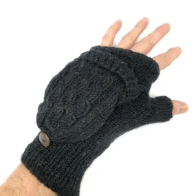 Flap Cover Fingerless Gloves