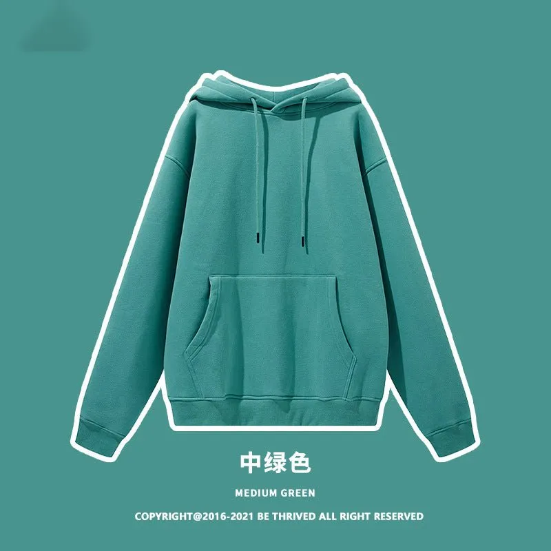 Fleece Thickened Hooded Solid Color Sweater Sweatpants Hoodie Couple Suit