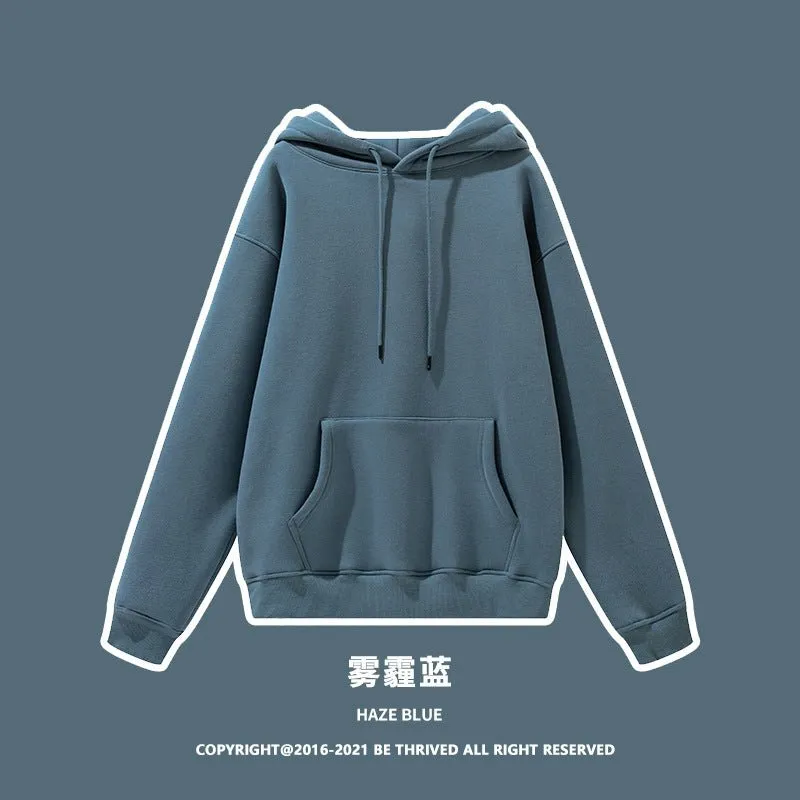 Fleece Thickened Hooded Solid Color Sweater Sweatpants Hoodie Couple Suit