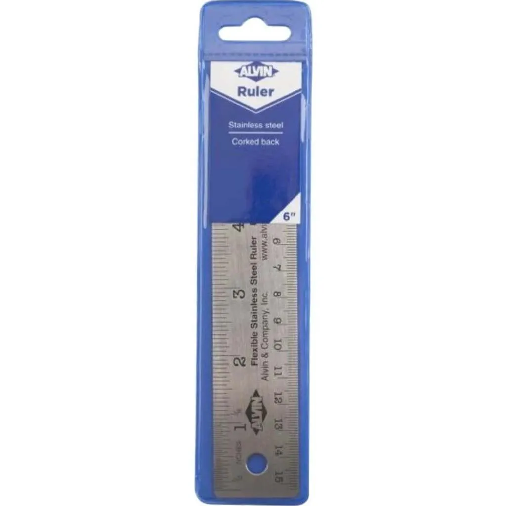 Flexible Stainless Steel Ruler 6in