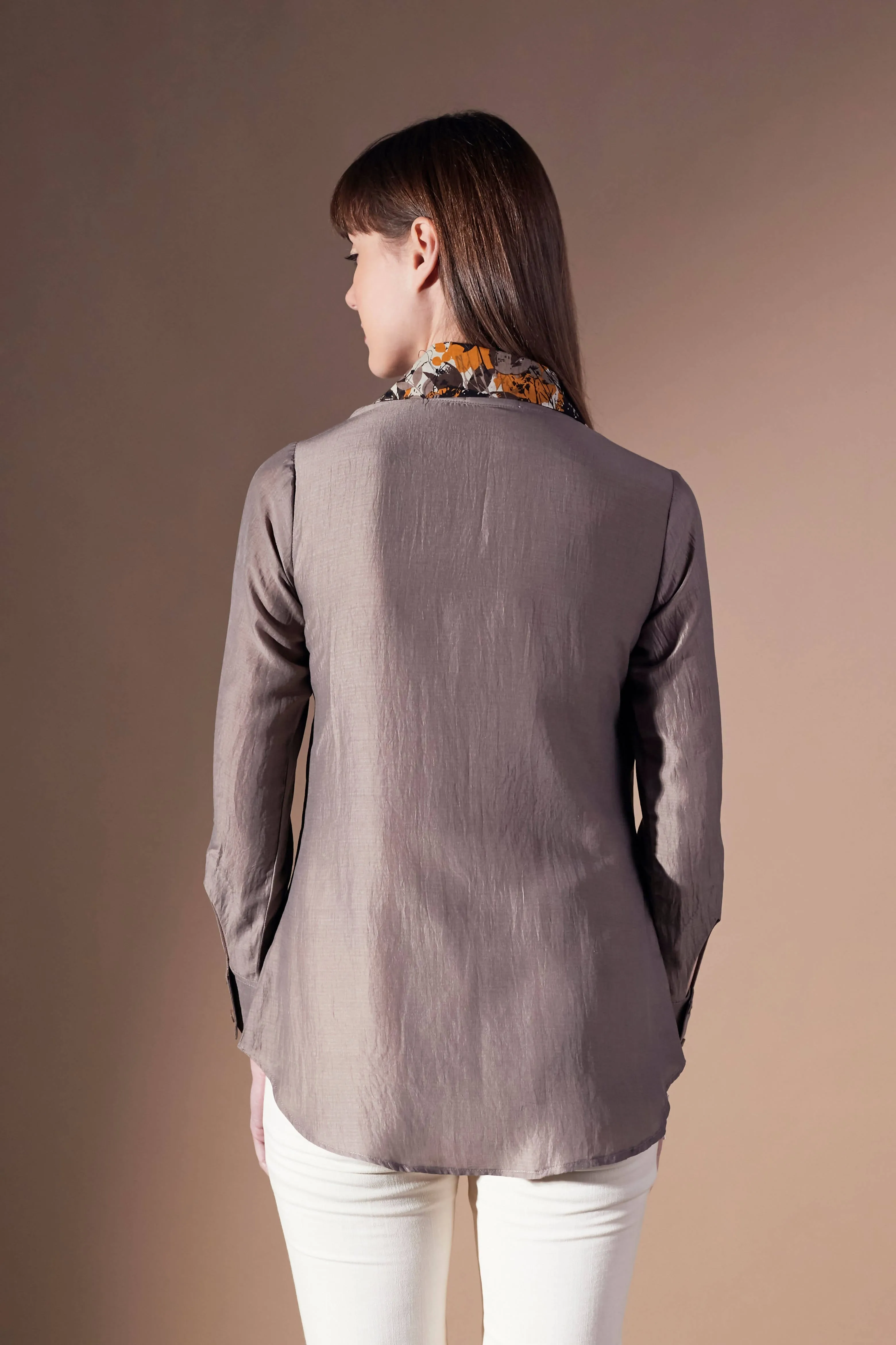 Formal Women's Grey Office Shirt