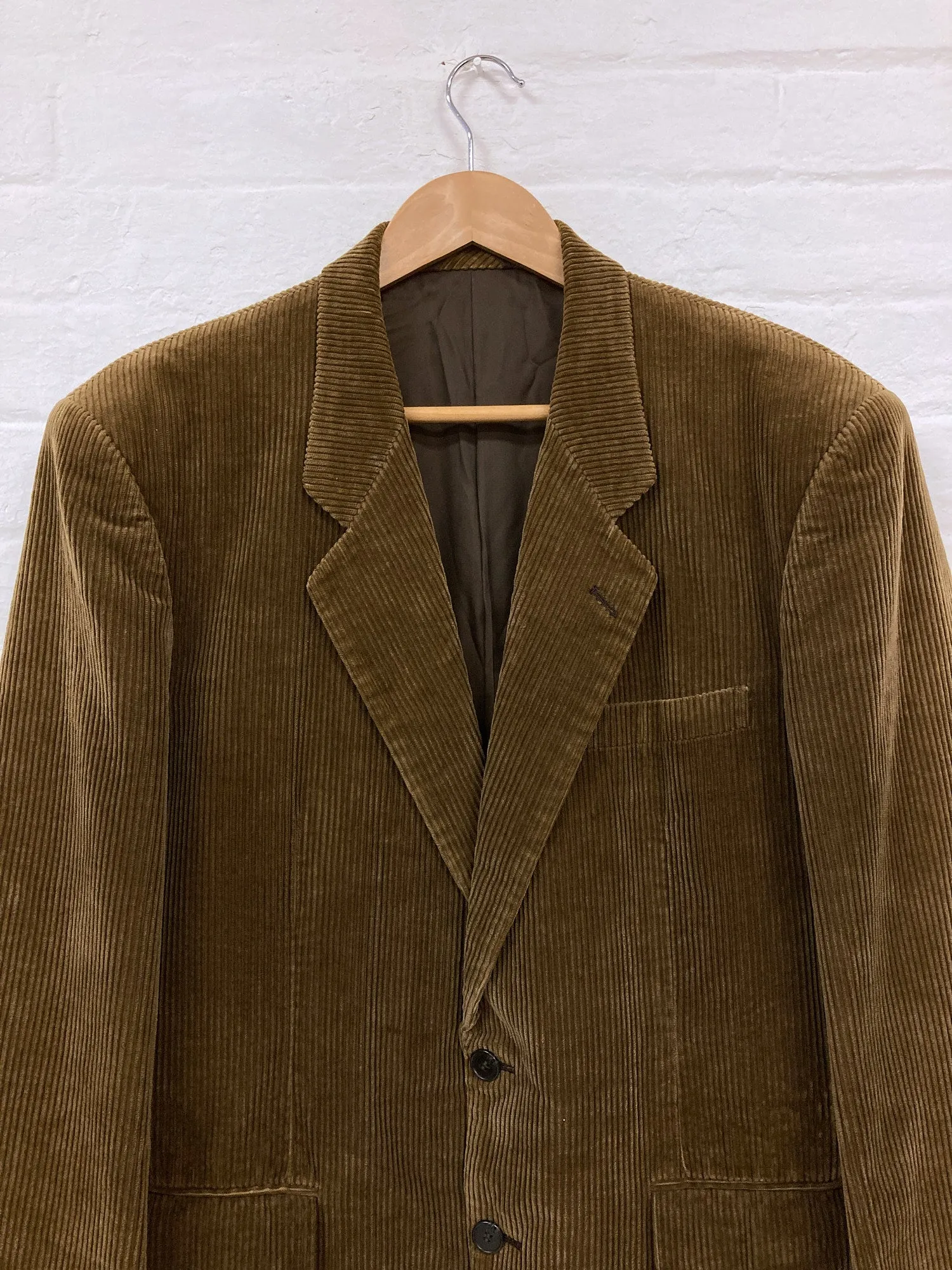 Georges Rech Homme 1970s - 80s brown cotton corduroy 2 button blazer - M