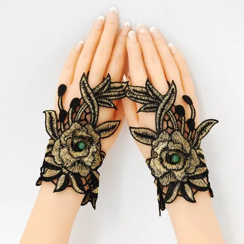 Gloves, wristbands, ethnic style, women's embroidery, fingerless embroidery, wrist sleeves, summer jewelry, semi-fingered ethnic style