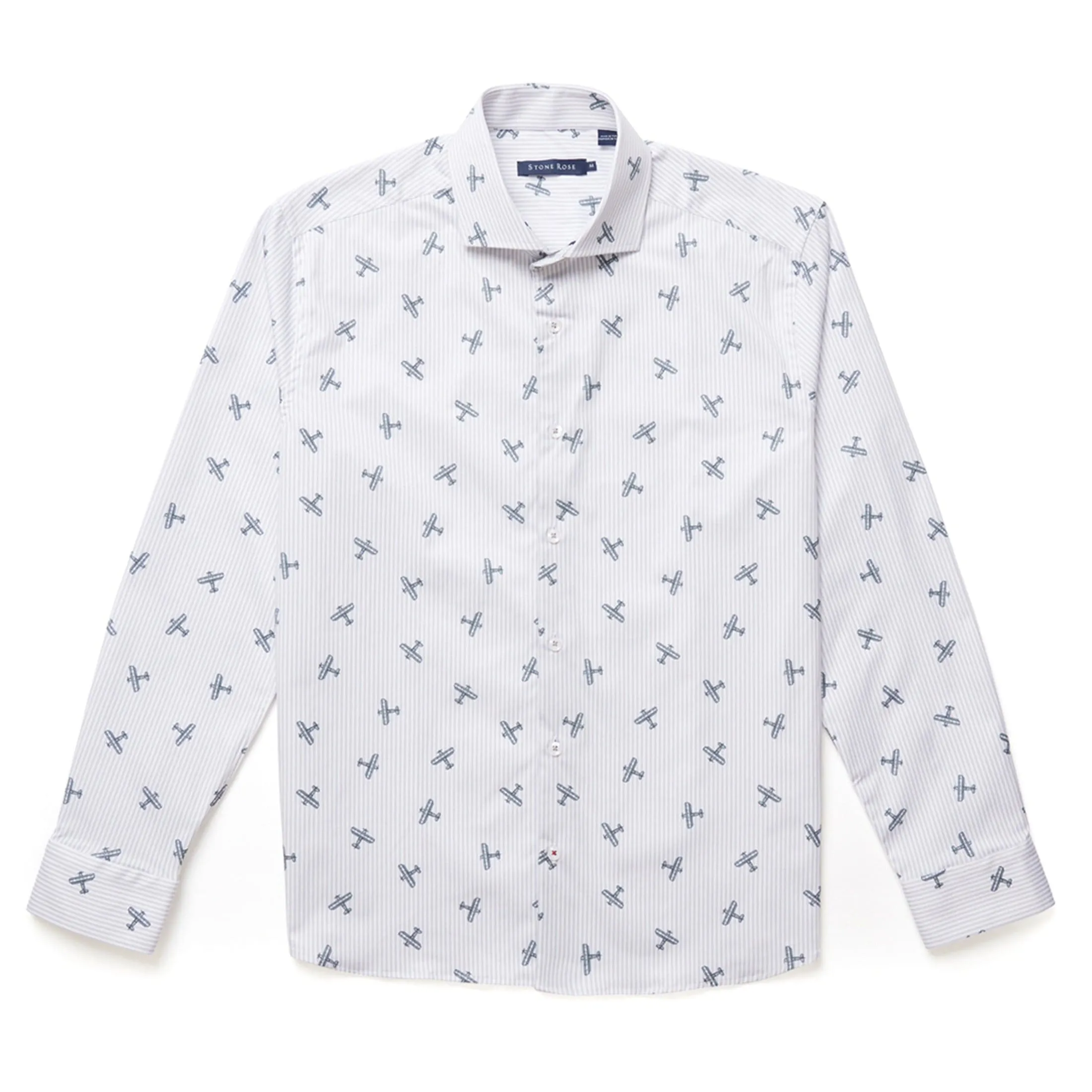 Grey Airplane Print Drytouch Shirt