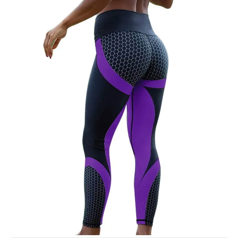 High Waist 3D Print Tummy Control Sports Leggings