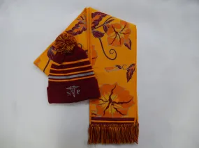 HIRAYA "vision" Orange/Burgundy Beanie & Scarf Set