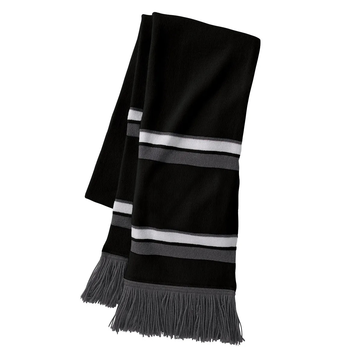 Holloway Black/White/Graphite Acrylic Rib Knit Comeback Scarf