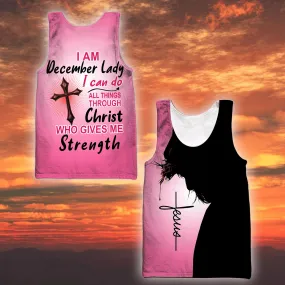 I'm December I Can Do Anythings 3d Tank Top For Women - Christian Tank Top For Men