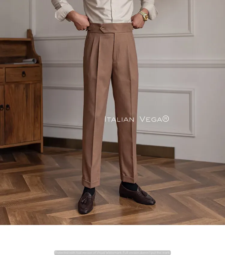 Italian Khakhi Signature Gurkha Pants by Italian Vega®