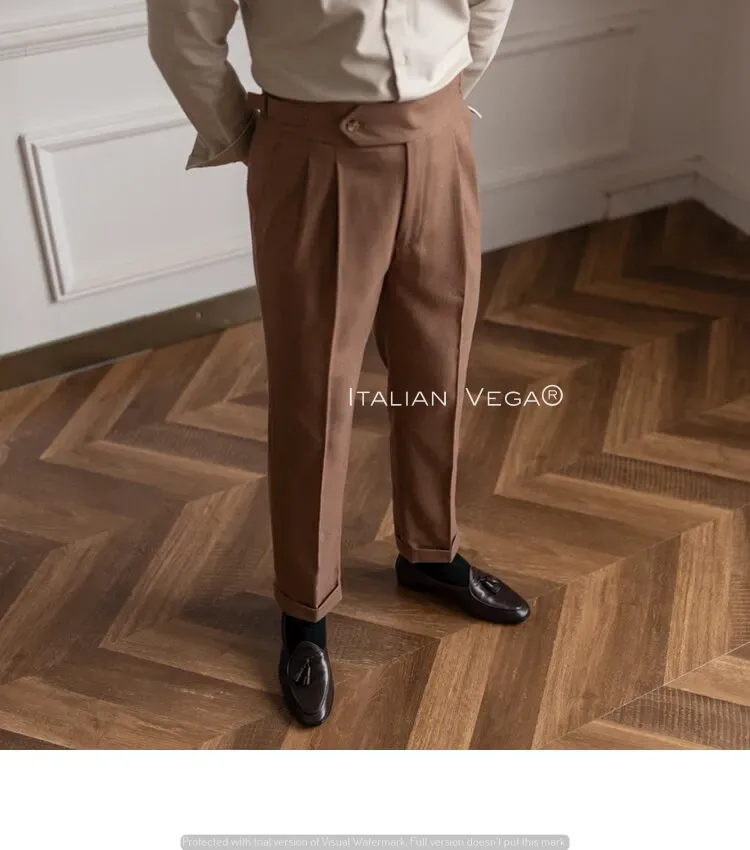 Italian Khakhi Signature Gurkha Pants by Italian Vega®