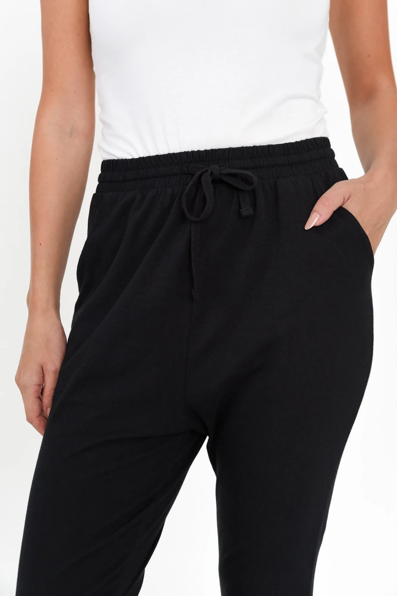 Jade Black Slouch Pants