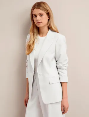 Jamie Linen Blend Blazer - Pearl